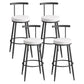 Glam Metal Leather Barstool Indoor Bar Stool with Iron Legs and Low Back Black White 4 Piece Set Clearhalo 'Bar Furniture' 'Bar Stools' 'bar_stools' 'furn' 'furn_bar_stools' 'furniture_bar_stools' 'Kitchen & Dining Furniture' 'kitchen&dining_furn' 'kitchen' 'kitchen_furn' Furniture' 4527652