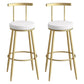 Glam Metal Leather Barstool Indoor Bar Stool with Iron Legs and Low Back Gold White 2 Piece Set Clearhalo 'Bar Furniture' 'Bar Stools' 'bar_stools' 'furn' 'furn_bar_stools' 'furniture_bar_stools' 'Kitchen & Dining Furniture' 'kitchen&dining_furn' 'kitchen' 'kitchen_furn' Furniture' 4527656