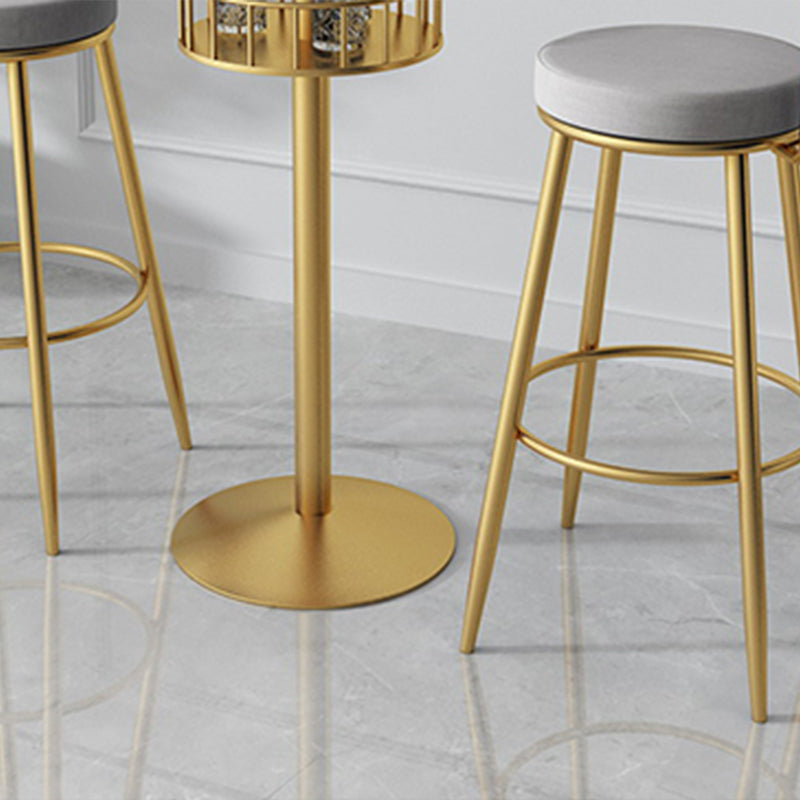 Glam Metal Leather Barstool Indoor Bar Stool with Iron Legs and Low Back Clearhalo 'Bar Furniture' 'Bar Stools' 'bar_stools' 'furn' 'furn_bar_stools' 'furniture_bar_stools' 'Kitchen & Dining Furniture' 'kitchen&dining_furn' 'kitchen' 'kitchen_furn' Furniture' 4527661