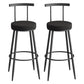 Glam Metal Leather Barstool Indoor Bar Stool with Iron Legs and Low Back Black Black 2 Piece Set Clearhalo 'Bar Furniture' 'Bar Stools' 'bar_stools' 'furn' 'furn_bar_stools' 'furniture_bar_stools' 'Kitchen & Dining Furniture' 'kitchen&dining_furn' 'kitchen' 'kitchen_furn' Furniture' 4527666