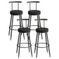 Glam Metal Leather Barstool Indoor Bar Stool with Iron Legs and Low Back Black Black 4 Piece Set Clearhalo 'Bar Furniture' 'Bar Stools' 'bar_stools' 'furn' 'furn_bar_stools' 'furniture_bar_stools' 'Kitchen & Dining Furniture' 'kitchen&dining_furn' 'kitchen' 'kitchen_furn' Furniture' 4527667