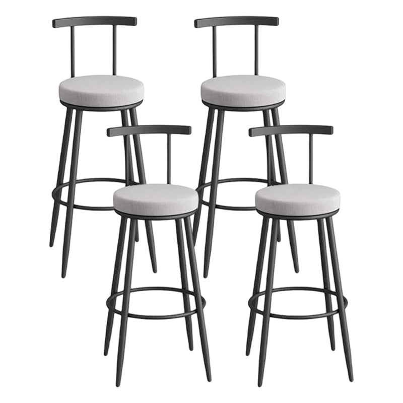 Glam Metal Leather Barstool Indoor Bar Stool with Iron Legs and Low Back Black Gray 4 Piece Set Clearhalo 'Bar Furniture' 'Bar Stools' 'bar_stools' 'furn' 'furn_bar_stools' 'furniture_bar_stools' 'Kitchen & Dining Furniture' 'kitchen&dining_furn' 'kitchen' 'kitchen_furn' Furniture' 4527670