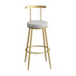 Glam Metal Leather Barstool Indoor Bar Stool with Iron Legs and Low Back Gold Gray 1 Piece Clearhalo 'Bar Furniture' 'Bar Stools' 'bar_stools' 'furn' 'furn_bar_stools' 'furniture_bar_stools' 'Kitchen & Dining Furniture' 'kitchen&dining_furn' 'kitchen' 'kitchen_furn' Furniture' 4527671