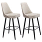 Contemporary Metal Leather Bar Stools Bristol Barstool with Iron Legs and Low Back Camel 2 Piece Set Clearhalo 'Bar Furniture' 'Bar Stools' 'bar_stools' 'furn' 'furn_bar_stools' 'furniture_bar_stools' 'Kitchen & Dining Furniture' 'kitchen&dining_furn' 'kitchen' 'kitchen_furn' Furniture' 4527677