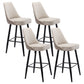 Contemporary Metal Leather Bar Stools Bristol Barstool with Iron Legs and Low Back Camel 4 Piece Set Clearhalo 'Bar Furniture' 'Bar Stools' 'bar_stools' 'furn' 'furn_bar_stools' 'furniture_bar_stools' 'Kitchen & Dining Furniture' 'kitchen&dining_furn' 'kitchen' 'kitchen_furn' Furniture' 4527680