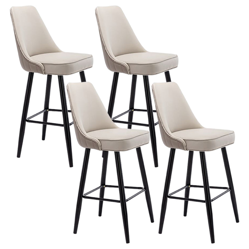 Contemporary Metal Leather Bar Stools Bristol Barstool with Iron Legs and Low Back Camel 4 Piece Set Clearhalo 'Bar Furniture' 'Bar Stools' 'bar_stools' 'furn' 'furn_bar_stools' 'furniture_bar_stools' 'Kitchen & Dining Furniture' 'kitchen&dining_furn' 'kitchen' 'kitchen_furn' Furniture' 4527680