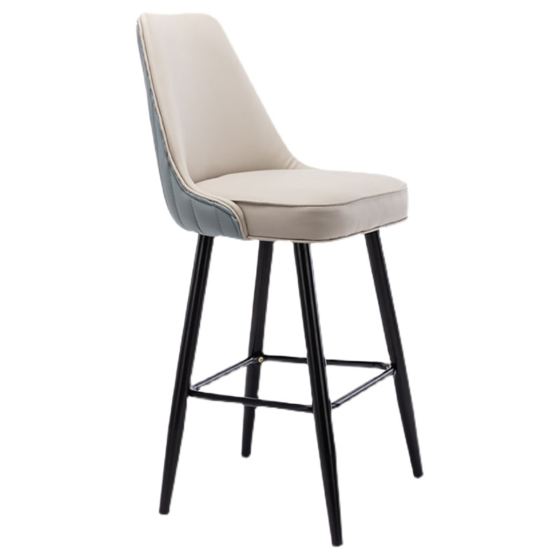 Contemporary Metal Leather Bar Stools Bristol Barstool with Iron Legs and Low Back Clearhalo 'Bar Furniture' 'Bar Stools' 'bar_stools' 'furn' 'furn_bar_stools' 'furniture_bar_stools' 'Kitchen & Dining Furniture' 'kitchen&dining_furn' 'kitchen' 'kitchen_furn' Furniture' 4527688