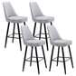 Contemporary Metal Leather Bar Stools Bristol Barstool with Iron Legs and Low Back Ligth Gray-Red 4 Piece Set Clearhalo 'Bar Furniture' 'Bar Stools' 'bar_stools' 'furn' 'furn_bar_stools' 'furniture_bar_stools' 'Kitchen & Dining Furniture' 'kitchen&dining_furn' 'kitchen' 'kitchen_furn' Furniture' 4527690