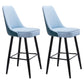 Contemporary Metal Leather Bar Stools Bristol Barstool with Iron Legs and Low Back Blue 2 Piece Set Clearhalo 'Bar Furniture' 'Bar Stools' 'bar_stools' 'furn' 'furn_bar_stools' 'furniture_bar_stools' 'Kitchen & Dining Furniture' 'kitchen&dining_furn' 'kitchen' 'kitchen_furn' Furniture' 4527692
