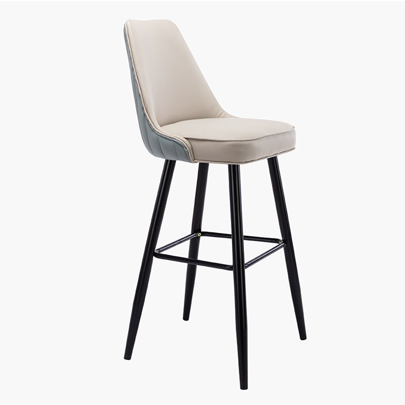 Contemporary Metal Leather Bar Stools Bristol Barstool with Iron Legs and Low Back Sky Blue 1 Piece Clearhalo 'Bar Furniture' 'Bar Stools' 'bar_stools' 'furn' 'furn_bar_stools' 'furniture_bar_stools' 'Kitchen & Dining Furniture' 'kitchen&dining_furn' 'kitchen' 'kitchen_furn' Furniture' 4527694