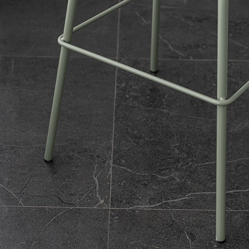 Rectangular Modern Plastic Bar Stool Backrest Footrest Counter Stool with Iron Legs Clearhalo 'Bar Furniture' 'Bar Stools' 'bar_stools' 'furn' 'furn_bar_stools' 'furniture_bar_stools' 'Kitchen & Dining Furniture' 'kitchen&dining_furn' 'kitchen' 'kitchen_furn' Furniture' 4527714