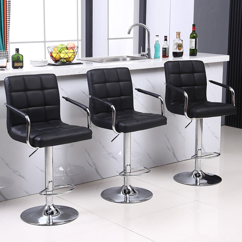 Indoor Modern Adjustable Bar Stool Footrest Bucket Backrest Swivel Counter Stool Clearhalo 'Bar Furniture' 'Bar Stools' 'bar_stools' 'furn' 'furn_bar_stools' 'furniture_bar_stools' 'Kitchen & Dining Furniture' 'kitchen&dining_furn' 'kitchen' 'kitchen_furn' Furniture' 4527721