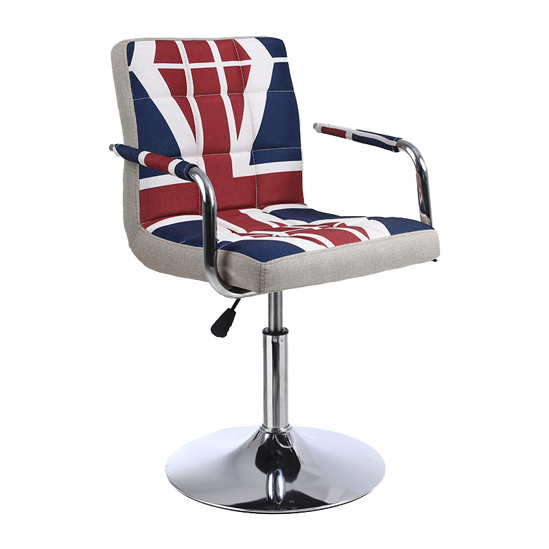 Indoor Modern Adjustable Bar Stool Footrest Bucket Backrest Swivel Counter Stool Red-White-Blue 1 Piece Short Stool(22"H) Clearhalo 'Bar Furniture' 'Bar Stools' 'bar_stools' 'furn' 'furn_bar_stools' 'furniture_bar_stools' 'Kitchen & Dining Furniture' 'kitchen&dining_furn' 'kitchen' 'kitchen_furn' Furniture' 4527728