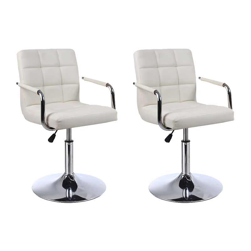 Indoor Modern Adjustable Bar Stool Footrest Bucket Backrest Swivel Counter Stool Off-White 2 Piece Set Short Stool(22"H) Clearhalo 'Bar Furniture' 'Bar Stools' 'bar_stools' 'furn' 'furn_bar_stools' 'furniture_bar_stools' 'Kitchen & Dining Furniture' 'kitchen&dining_furn' 'kitchen' 'kitchen_furn' Furniture' 4527746