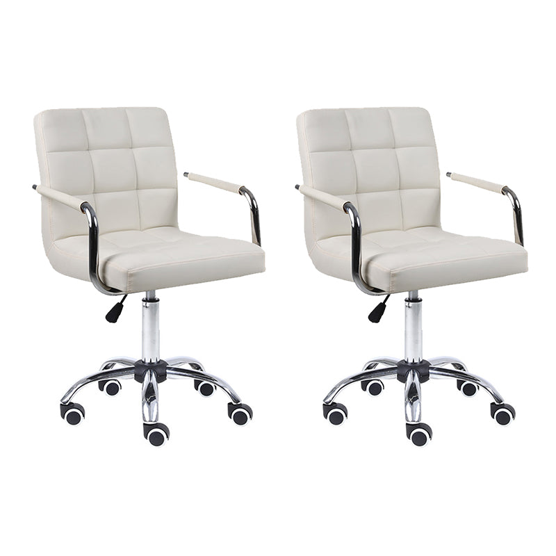 Indoor Modern Adjustable Bar Stool Footrest Bucket Backrest Swivel Counter Stool Off-White 2 Piece Set Counter Stool (24"H) Clearhalo 'Bar Furniture' 'Bar Stools' 'bar_stools' 'furn' 'furn_bar_stools' 'furniture_bar_stools' 'Kitchen & Dining Furniture' 'kitchen&dining_furn' 'kitchen' 'kitchen_furn' Furniture' 4527751