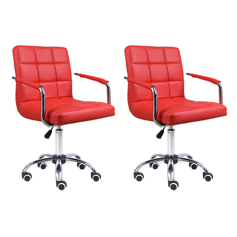Indoor Modern Adjustable Bar Stool Footrest Bucket Backrest Swivel Counter Stool Red 2 Piece Set Counter Stool (24"H) Clearhalo 'Bar Furniture' 'Bar Stools' 'bar_stools' 'furn' 'furn_bar_stools' 'furniture_bar_stools' 'Kitchen & Dining Furniture' 'kitchen&dining_furn' 'kitchen' 'kitchen_furn' Furniture' 4527753
