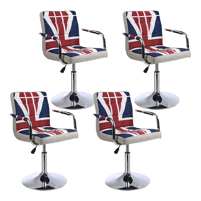 Indoor Modern Adjustable Bar Stool Footrest Bucket Backrest Swivel Counter Stool Red-White-Blue 4 Piece Set Short Stool(22"H) Clearhalo 'Bar Furniture' 'Bar Stools' 'bar_stools' 'furn' 'furn_bar_stools' 'furniture_bar_stools' 'Kitchen & Dining Furniture' 'kitchen&dining_furn' 'kitchen' 'kitchen_furn' Furniture' 4527757