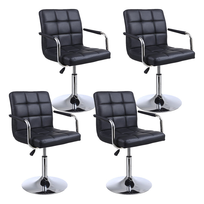 Indoor Modern Adjustable Bar Stool Footrest Bucket Backrest Swivel Counter Stool Black 4 Piece Set Short Stool(22"H) Clearhalo 'Bar Furniture' 'Bar Stools' 'bar_stools' 'furn' 'furn_bar_stools' 'furniture_bar_stools' 'Kitchen & Dining Furniture' 'kitchen&dining_furn' 'kitchen' 'kitchen_furn' Furniture' 4527758
