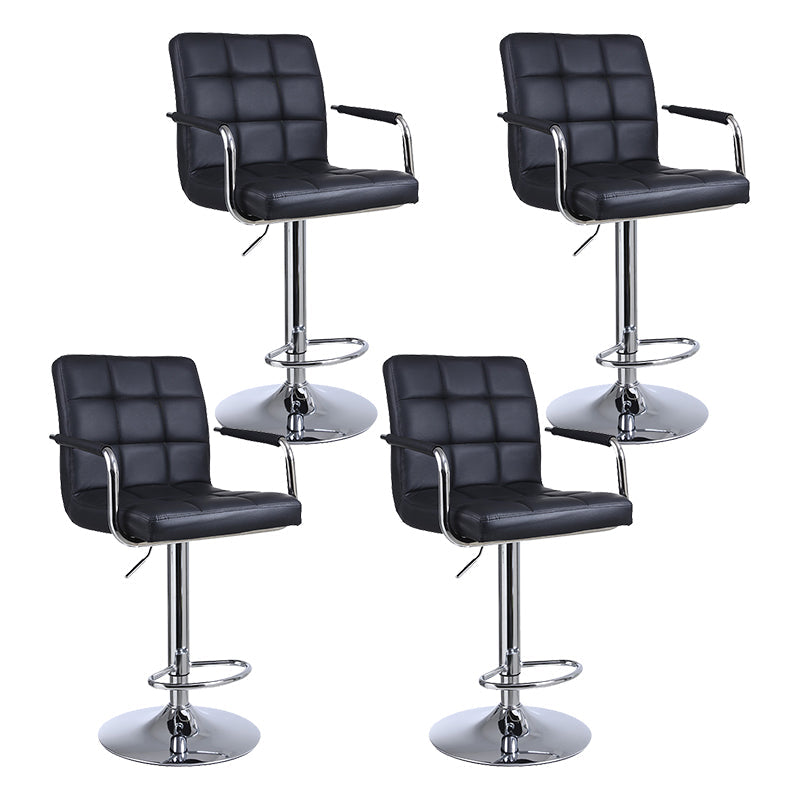 Indoor Modern Adjustable Bar Stool Footrest Bucket Backrest Swivel Counter Stool Black 4 Piece Set Bar Stool(33"H) Clearhalo 'Bar Furniture' 'Bar Stools' 'bar_stools' 'furn' 'furn_bar_stools' 'furniture_bar_stools' 'Kitchen & Dining Furniture' 'kitchen&dining_furn' 'kitchen' 'kitchen_furn' Furniture' 4527759