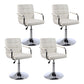 Indoor Modern Adjustable Bar Stool Footrest Bucket Backrest Swivel Counter Stool Off-White 4 Piece Set Short Stool(22"H) Clearhalo 'Bar Furniture' 'Bar Stools' 'bar_stools' 'furn' 'furn_bar_stools' 'furniture_bar_stools' 'Kitchen & Dining Furniture' 'kitchen&dining_furn' 'kitchen' 'kitchen_furn' Furniture' 4527760