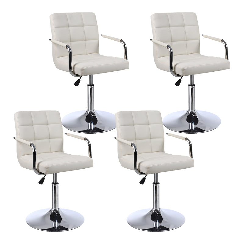 Indoor Modern Adjustable Bar Stool Footrest Bucket Backrest Swivel Counter Stool Off-White 4 Piece Set Short Stool(22"H) Clearhalo 'Bar Furniture' 'Bar Stools' 'bar_stools' 'furn' 'furn_bar_stools' 'furniture_bar_stools' 'Kitchen & Dining Furniture' 'kitchen&dining_furn' 'kitchen' 'kitchen_furn' Furniture' 4527760