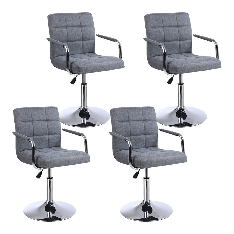 Indoor Modern Adjustable Bar Stool Footrest Bucket Backrest Swivel Counter Stool Grey 4 Piece Set Short Stool(22"H) Clearhalo 'Bar Furniture' 'Bar Stools' 'bar_stools' 'furn' 'furn_bar_stools' 'furniture_bar_stools' 'Kitchen & Dining Furniture' 'kitchen&dining_furn' 'kitchen' 'kitchen_furn' Furniture' 4527762