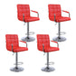 Indoor Modern Adjustable Bar Stool Footrest Bucket Backrest Swivel Counter Stool Red 4 Piece Set Bar Stool(33"H) Clearhalo 'Bar Furniture' 'Bar Stools' 'bar_stools' 'furn' 'furn_bar_stools' 'furniture_bar_stools' 'Kitchen & Dining Furniture' 'kitchen&dining_furn' 'kitchen' 'kitchen_furn' Furniture' 4527768