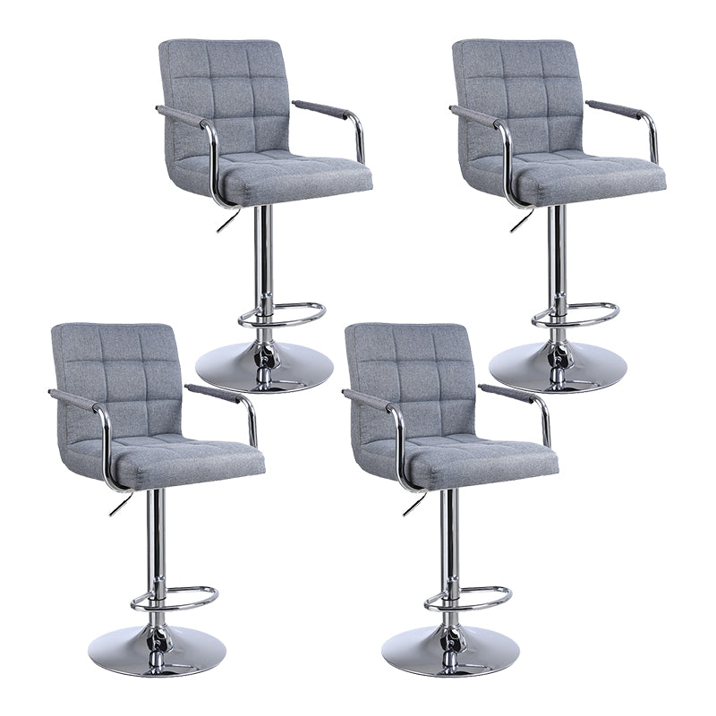 Indoor Modern Adjustable Bar Stool Footrest Bucket Backrest Swivel Counter Stool Grey 4 Piece Set Bar Stool(33"H) Clearhalo 'Bar Furniture' 'Bar Stools' 'bar_stools' 'furn' 'furn_bar_stools' 'furniture_bar_stools' 'Kitchen & Dining Furniture' 'kitchen&dining_furn' 'kitchen' 'kitchen_furn' Furniture' 4527770