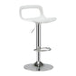 Modern Adjustable Swivel Bar Stool Low Back Plastic Bar and Counter Stool White-Silver 1 Piece Clearhalo 'Bar Furniture' 'Bar Stools' 'bar_stools' 'furn' 'furn_bar_stools' 'furniture_bar_stools' 'Kitchen & Dining Furniture' 'kitchen&dining_furn' 'kitchen' 'kitchen_furn' Furniture' 4527777