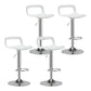 Modern Adjustable Swivel Bar Stool Low Back Plastic Bar and Counter Stool White-Silver 4 Piece Set Clearhalo 'Bar Furniture' 'Bar Stools' 'bar_stools' 'furn' 'furn_bar_stools' 'furniture_bar_stools' 'Kitchen & Dining Furniture' 'kitchen&dining_furn' 'kitchen' 'kitchen_furn' Furniture' 4527797