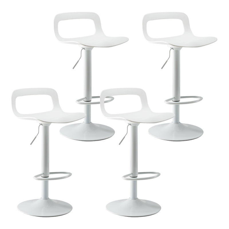 Modern Adjustable Swivel Bar Stool Low Back Plastic Bar and Counter Stool White 4 Piece Set Clearhalo 'Bar Furniture' 'Bar Stools' 'bar_stools' 'furn' 'furn_bar_stools' 'furniture_bar_stools' 'Kitchen & Dining Furniture' 'kitchen&dining_furn' 'kitchen' 'kitchen_furn' Furniture' 4527798
