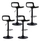 Modern Adjustable Swivel Bar Stool Low Back Plastic Bar and Counter Stool Black 4 Piece Set Clearhalo 'Bar Furniture' 'Bar Stools' 'bar_stools' 'furn' 'furn_bar_stools' 'furniture_bar_stools' 'Kitchen & Dining Furniture' 'kitchen&dining_furn' 'kitchen' 'kitchen_furn' Furniture' 4527801