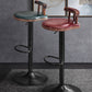 Modern Wood Bar Stool Iron Legs Low Back Nail-head Trim Counter Stool with Cushion Clearhalo 'Bar Furniture' 'Bar Stools' 'bar_stools' 'furn' 'furn_bar_stools' 'furniture_bar_stools' 'Kitchen & Dining Furniture' 'kitchen&dining_furn' 'kitchen' 'kitchen_furn' Furniture' 4527807
