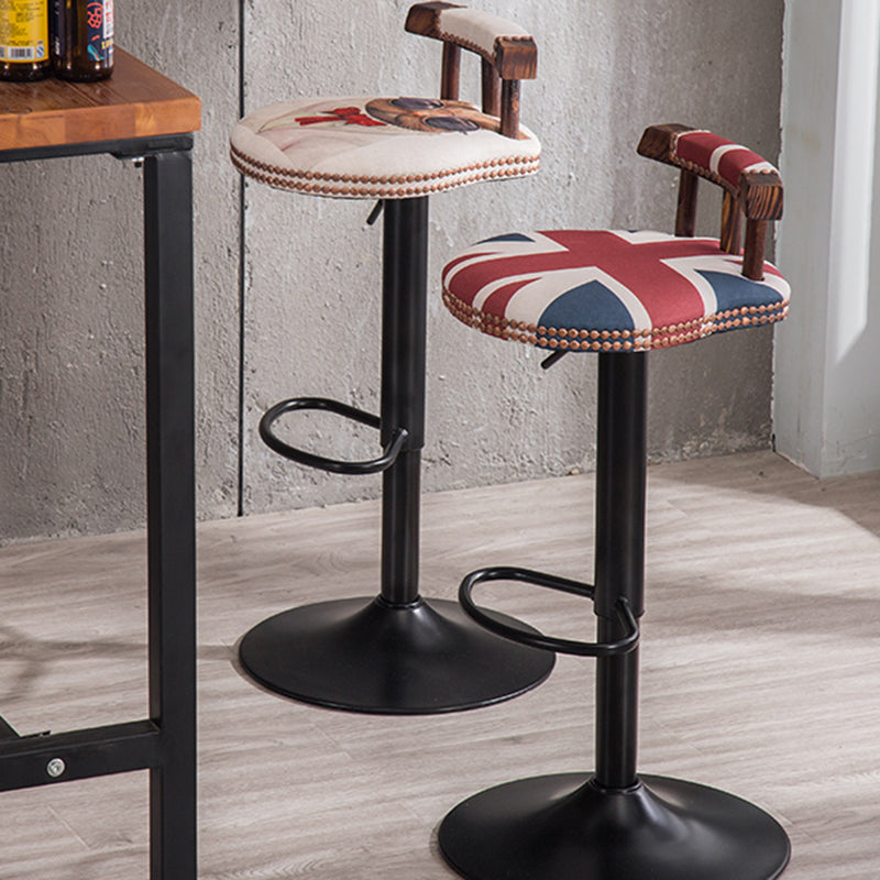 Modern Wood Bar Stool Iron Legs Low Back Nail-head Trim Counter Stool with Cushion Clearhalo 'Bar Furniture' 'Bar Stools' 'bar_stools' 'furn' 'furn_bar_stools' 'furniture_bar_stools' 'Kitchen & Dining Furniture' 'kitchen&dining_furn' 'kitchen' 'kitchen_furn' Furniture' 4527808