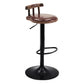Modern Wood Bar Stool Iron Legs Low Back Nail-head Trim Counter Stool with Cushion Clearhalo 'Bar Furniture' 'Bar Stools' 'bar_stools' 'furn' 'furn_bar_stools' 'furniture_bar_stools' 'Kitchen & Dining Furniture' 'kitchen&dining_furn' 'kitchen' 'kitchen_furn' Furniture' 4527812