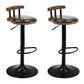 Modern Wood Bar Stool Iron Legs Low Back Nail-head Trim Counter Stool with Cushion Black 2 Piece Set Clearhalo 'Bar Furniture' 'Bar Stools' 'bar_stools' 'furn' 'furn_bar_stools' 'furniture_bar_stools' 'Kitchen & Dining Furniture' 'kitchen&dining_furn' 'kitchen' 'kitchen_furn' Furniture' 4527826