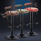 Modern Wood Bar Stool Iron Legs Low Back Nail-head Trim Counter Stool with Cushion Clearhalo 'Bar Furniture' 'Bar Stools' 'bar_stools' 'furn' 'furn_bar_stools' 'furniture_bar_stools' 'Kitchen & Dining Furniture' 'kitchen&dining_furn' 'kitchen' 'kitchen_furn' Furniture' 4527827