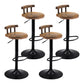 Modern Wood Bar Stool Iron Legs Low Back Nail-head Trim Counter Stool with Cushion Gold 4 Piece Set Clearhalo 'Bar Furniture' 'Bar Stools' 'bar_stools' 'furn' 'furn_bar_stools' 'furniture_bar_stools' 'Kitchen & Dining Furniture' 'kitchen&dining_furn' 'kitchen' 'kitchen_furn' Furniture' 4527839
