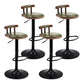 Modern Wood Bar Stool Iron Legs Low Back Nail-head Trim Counter Stool with Cushion Army Green 4 Piece Set Clearhalo 'Bar Furniture' 'Bar Stools' 'bar_stools' 'furn' 'furn_bar_stools' 'furniture_bar_stools' 'Kitchen & Dining Furniture' 'kitchen&dining_furn' 'kitchen' 'kitchen_furn' Furniture' 4527841