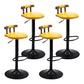 Modern Wood Bar Stool Iron Legs Low Back Nail-head Trim Counter Stool with Cushion Yellow 4 Piece Set Clearhalo 'Bar Furniture' 'Bar Stools' 'bar_stools' 'furn' 'furn_bar_stools' 'furniture_bar_stools' 'Kitchen & Dining Furniture' 'kitchen&dining_furn' 'kitchen' 'kitchen_furn' Furniture' 4527842