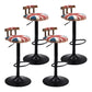 Modern Wood Bar Stool Iron Legs Low Back Nail-head Trim Counter Stool with Cushion Red-White-Blue 4 Piece Set Clearhalo 'Bar Furniture' 'Bar Stools' 'bar_stools' 'furn' 'furn_bar_stools' 'furniture_bar_stools' 'Kitchen & Dining Furniture' 'kitchen&dining_furn' 'kitchen' 'kitchen_furn' Furniture' 4527847