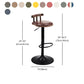 Modern Wood Bar Stool Iron Legs Low Back Nail-head Trim Counter Stool with Cushion Clearhalo 'Bar Furniture' 'Bar Stools' 'bar_stools' 'furn' 'furn_bar_stools' 'furniture_bar_stools' 'Kitchen & Dining Furniture' 'kitchen&dining_furn' 'kitchen' 'kitchen_furn' Furniture' 4527849