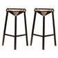 Modern Geometric Bar Stool Footrest Bristol Counter and Bar Stool with Iron Legs Black 2 Piece Set Clearhalo 'Bar Furniture' 'Bar Stools' 'bar_stools' 'furn' 'furn_bar_stools' 'furniture_bar_stools' 'Kitchen & Dining Furniture' 'kitchen&dining_furn' 'kitchen' 'kitchen_furn' Furniture' 4527884