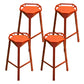 Modern Geometric Bar Stool Footrest Bristol Counter and Bar Stool with Iron Legs Red 4 Piece Set Clearhalo 'Bar Furniture' 'Bar Stools' 'bar_stools' 'furn' 'furn_bar_stools' 'furniture_bar_stools' 'Kitchen & Dining Furniture' 'kitchen&dining_furn' 'kitchen' 'kitchen_furn' Furniture' 4527885