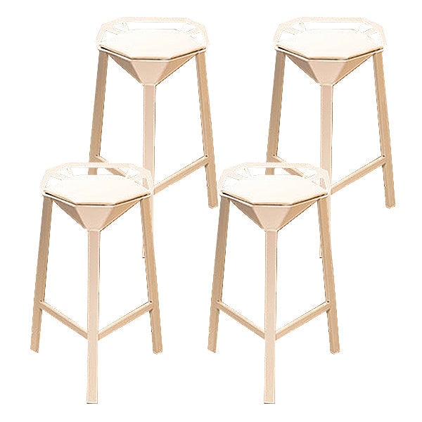 Modern Geometric Bar Stool Footrest Bristol Counter and Bar Stool with Iron Legs White 4 Piece Set Clearhalo 'Bar Furniture' 'Bar Stools' 'bar_stools' 'furn' 'furn_bar_stools' 'furniture_bar_stools' 'Kitchen & Dining Furniture' 'kitchen&dining_furn' 'kitchen' 'kitchen_furn' Furniture' 4527887