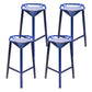 Modern Geometric Bar Stool Footrest Bristol Counter and Bar Stool with Iron Legs Blue 4 Piece Set Clearhalo 'Bar Furniture' 'Bar Stools' 'bar_stools' 'furn' 'furn_bar_stools' 'furniture_bar_stools' 'Kitchen & Dining Furniture' 'kitchen&dining_furn' 'kitchen' 'kitchen_furn' Furniture' 4527888