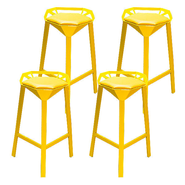 Modern Geometric Bar Stool Footrest Bristol Counter and Bar Stool with Iron Legs Yellow 4 Piece Set Clearhalo 'Bar Furniture' 'Bar Stools' 'bar_stools' 'furn' 'furn_bar_stools' 'furniture_bar_stools' 'Kitchen & Dining Furniture' 'kitchen&dining_furn' 'kitchen' 'kitchen_furn' Furniture' 4527889