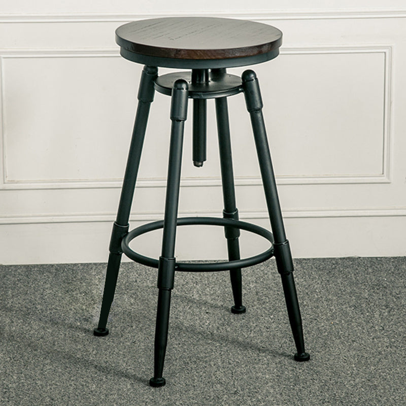 Coffee Shop Bar Stool Footrest Adjustable Height Counter Stool with Iron Legs Clearhalo 'Bar Furniture' 'Bar Stools' 'bar_stools' 'furn' 'furn_bar_stools' 'furniture_bar_stools' 'Kitchen & Dining Furniture' 'kitchen&dining_furn' 'kitchen' 'kitchen_furn' Furniture' 4527897