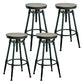 Coffee Shop Bar Stool Footrest Adjustable Height Counter Stool with Iron Legs Distressed Wood Backless 4 Piece Set Clearhalo 'Bar Furniture' 'Bar Stools' 'bar_stools' 'furn' 'furn_bar_stools' 'furniture_bar_stools' 'Kitchen & Dining Furniture' 'kitchen&dining_furn' 'kitchen' 'kitchen_furn' Furniture' 4527913