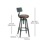Coffee Shop Bar Stool Footrest Adjustable Height Counter Stool with Iron Legs Clearhalo 'Bar Furniture' 'Bar Stools' 'bar_stools' 'furn' 'furn_bar_stools' 'furniture_bar_stools' 'Kitchen & Dining Furniture' 'kitchen&dining_furn' 'kitchen' 'kitchen_furn' Furniture' 4527916